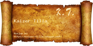 Kaizer Tilla névjegykártya